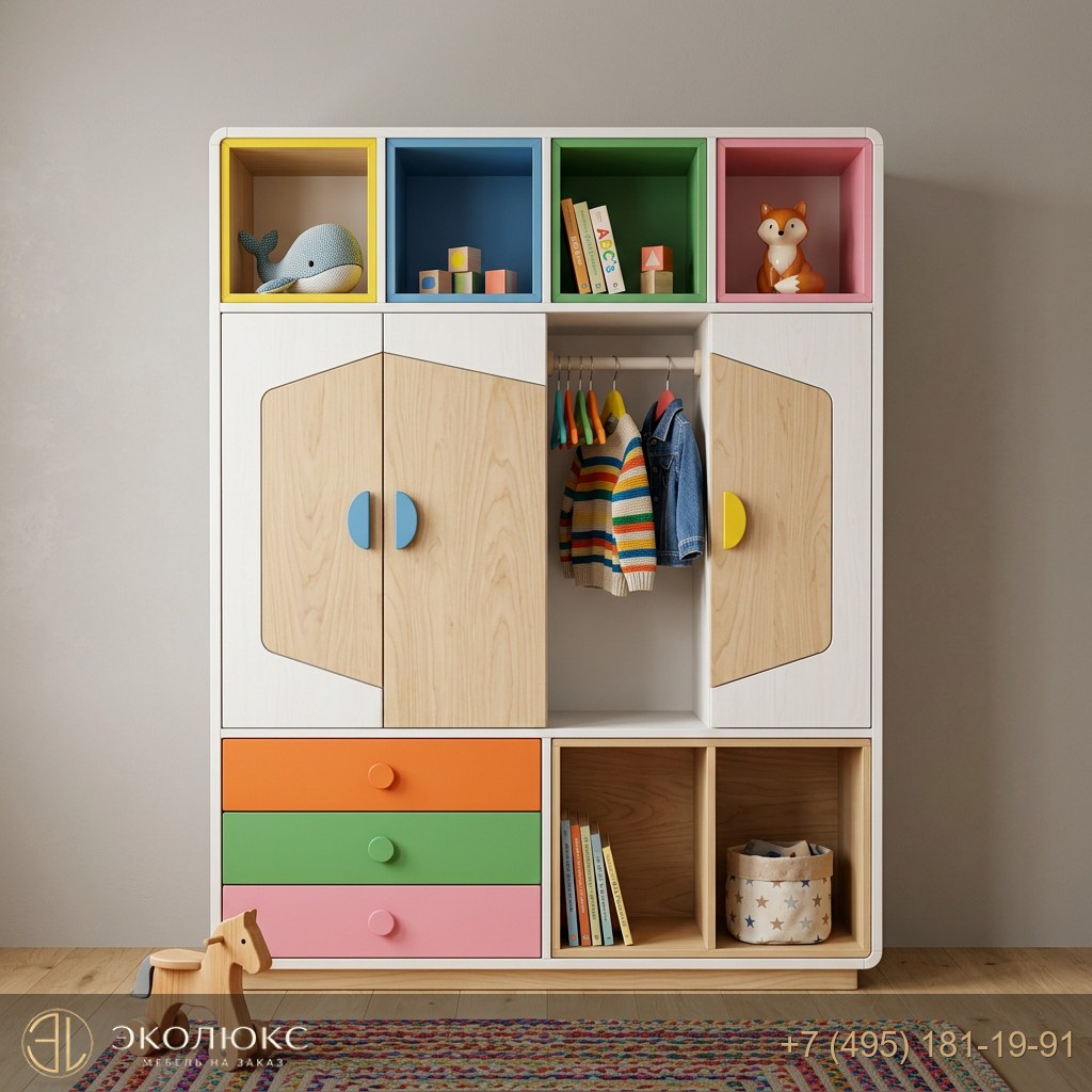 Яркий детский шкаф