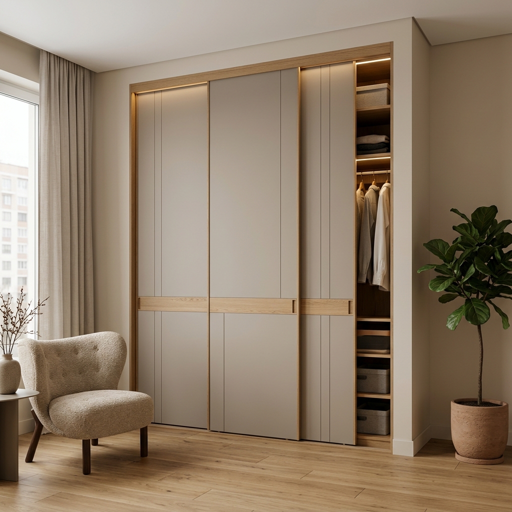 Встроенный шкаф-купе с LED подсветкой