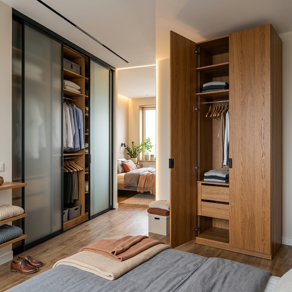 Шкаф-купе vs распашной шкаф в 2026: что удобнее, тише и долговечнее в реальной эксплуатации